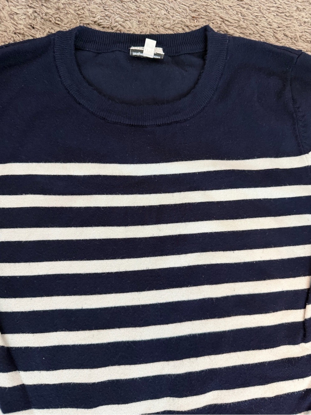 Cielo Navy and White Striped Crewneck Sweater - Picture 3 of 5